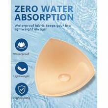 - Insertos impermeables para traje de bao, 4 pares de almohadillas para orejas de traje de bao, insercin push para mujer, relleno de bikini con borde cosido - negro beige blanco + A / B - Ver 2