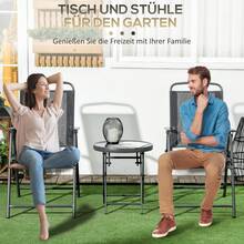 Faumrta Outdoor Tisch- und Stuhl-Sets - Dunkelgrau - Übersicht 4