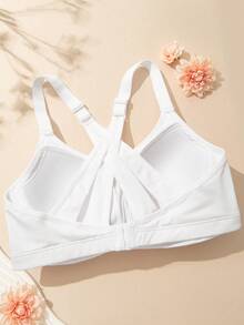 Deyllo Wireless High Elasticity Sports Bra - Full Coverage, Wide Straps, Criss-Cross Back, Sexy & Breathable