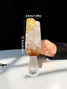 1pc Ins-Style High-Quality Glass Cup, Creative Niche Design Stemware, Suitable For Beverages, Sparkling Water, Fruit Juice At Home, Restaurant, Living Room, Gift