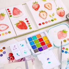 languo 16 Colors Watercolor Paint Set, Includes Metallic, Macaron And Basic Colors - Professional Grade Watercolor Paints, Suitable For Beginners And Professionals. Great For Mixing, Layering And Creative Art Projects, Ideal For Painting And Artistic Creation.