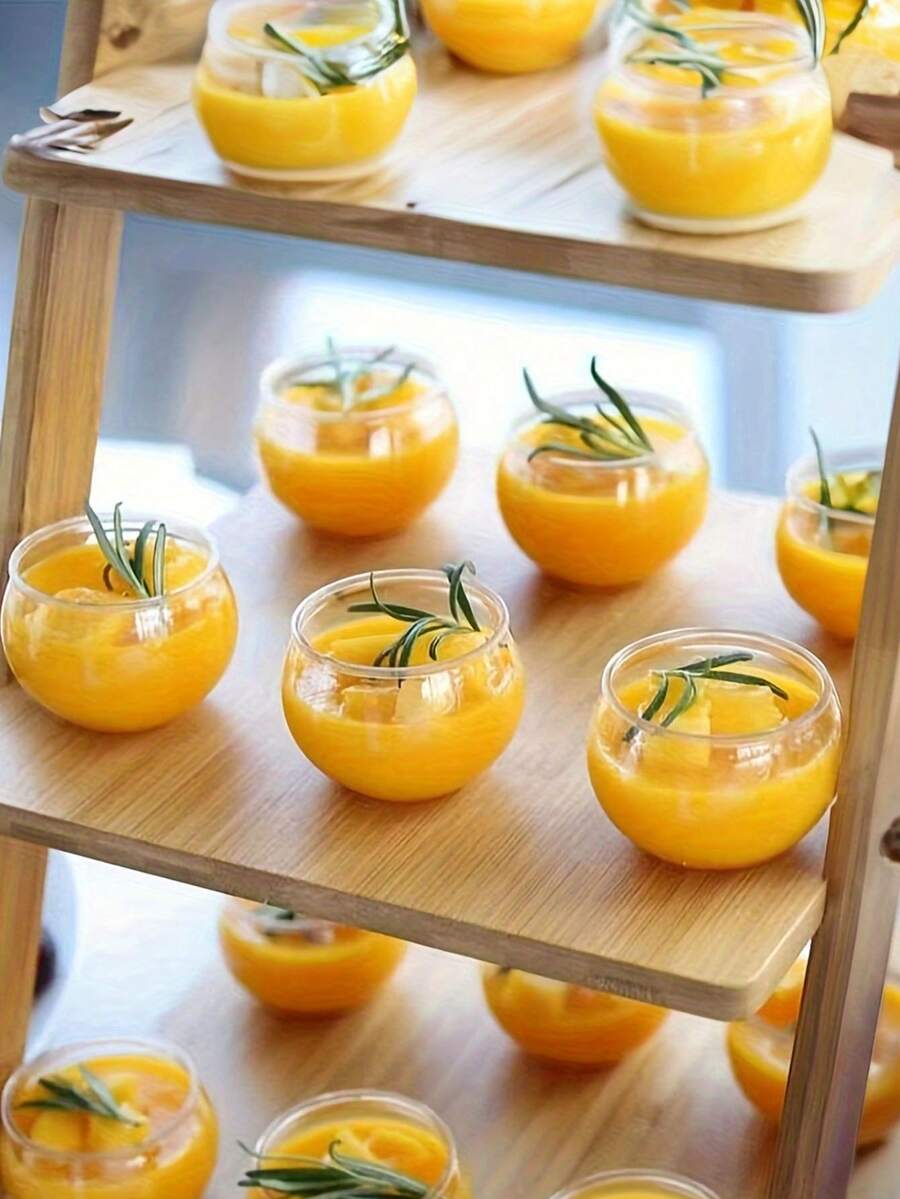 5个透明塑料甜点杯，迷你塑料冷冻蛋糕开胃菜杯，透明小杯，派对四人份甜点盛放杯，适用于婚礼、情人节水果慕斯和冰淇淋品尝派对样品