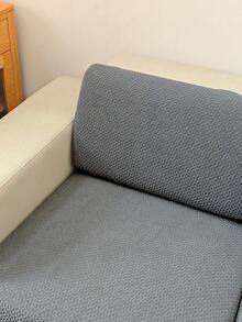 1 chiếc vỏ đệm ghế sofa dệt jacquard màu trơn, chất liệu sợi polyester co giãn, có thể tháo rời và giặt được, phù hợp cho phòng khách và phòng ngủ. - Xám - Xem 12