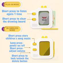 儿童绘画拼写学习机，双面卡片，适合3-6岁儿童的益智玩具，互动式字母、数字、单词、数学和音乐学习玩具 - 白色 - 查看 8