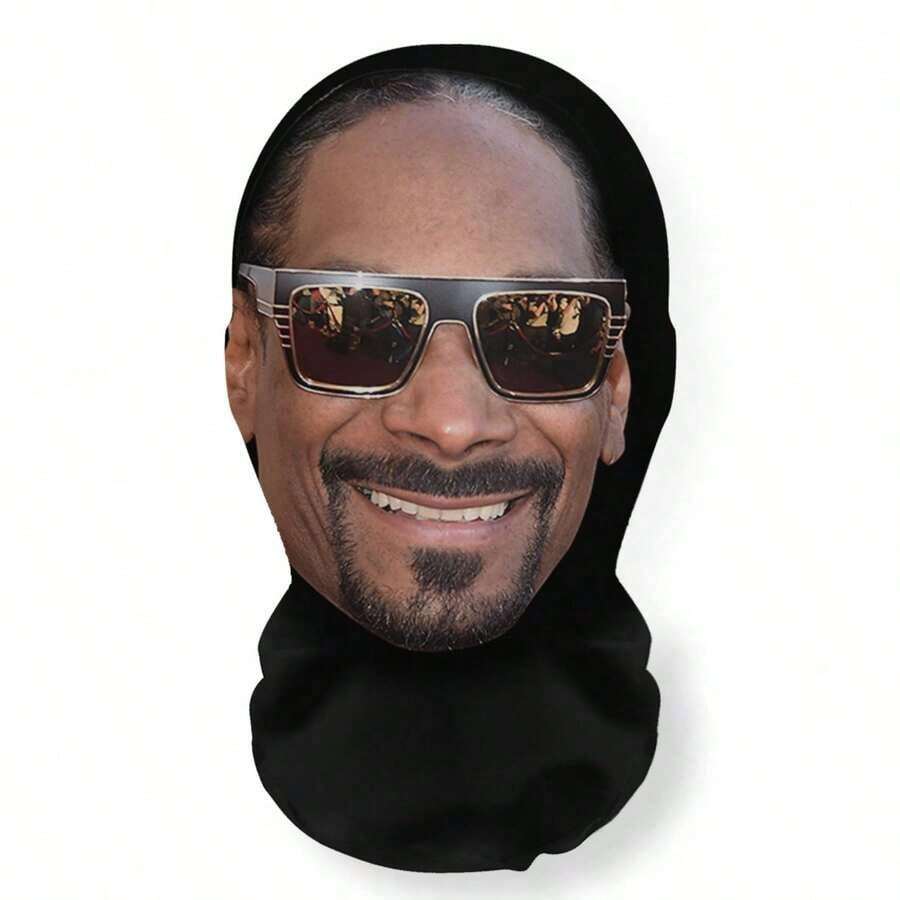 3D Celebrity Full Face Mask |   Funny And Humorous Role-Play Costume Accessory |   High-Elasticity Polyester Fiber |   Breathable Full-Face Cover With Sporty Style |   Wind-Resistant For Outdoor Activities And Cycling |   Perfect For Costume Parties, Christmas, Halloween And Carnival Celebrations-1Pack - 黑色 - 查看 1