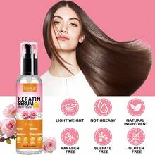 Goiple 8pcs Women's Hair Care Set, Deep Nourishing, Heat Protection, Shine Enhancing, Split End Prevention, Hair Revitalizing & Nourishing, Includes Collagen Keratin Serum, Rosemary Essential Oil, Hair Wax Stick, Sleep Cap, Comb - Perfect Gift For Birthday And Valentine's Day - 粉色 - 查看 6