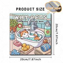 1pc WHY PETS Coloring Book Original Upgraded Paper Thickened 24 Pages Adult Picture Book Gift Bold And Easy, Simple And Big Designs For Relaxation Coloring Books Christmas, Halloween Gift, Birthday Present, Children's Day, Student Supplies, Back To School Supplies, School Supplies[ Hand Drawn Must-Have ] - Multicolor - View 3