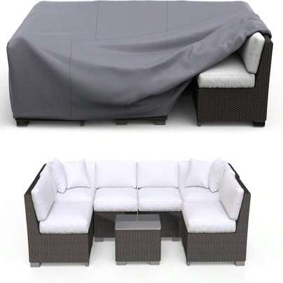 BROSYDA Patio Furniture Covers, Heavy Duty Outdoor Furniture Cover Waterproof, Sectional Sofa Set Covers Table And Chair Set Cover 108" L * 82" W * 28" H