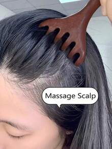 Peine de masaje para la cabeza, herramienta de masaje para la cabeza, peine relajante de gua sha para el cabello, adecuado para madre, hija, esposa, masajeador de cabeza, masajeador del cuero cabelludo, promueve el crecimiento del cabello, masajeador del cuero cabelludo, herramienta de masaje del cuero cabelludo - Óxido marrón - Ver 3