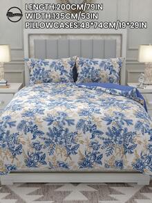 2/3件套花卉图案被套组，柔软舒适，优雅花卉设计，适合家居、宿舍、现代生活，四季皆宜，儿童、学生、成人适用，尺寸可选：单人床、双人床、大号双人床、特大号双人床，适合秋季装饰和房间装饰。 - 彩色 - 查看 27