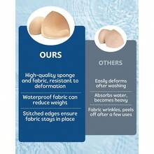 - Insertos impermeables para traje de bao, 4 pares de almohadillas para orejas de traje de bao, insercin push para mujer, relleno de bikini con borde cosido - negro beige blanco + C/D - Ver 8
