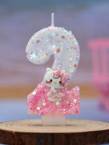 创意数码蜡烛，三丽鸥卡通生日蛋糕蜡烛。生日派对装饰，0-9岁数码蛋糕，甜点桌装饰插片，场景装饰 - 彩色 - 查看 4