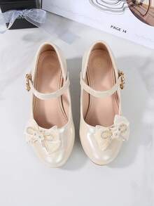 2026 New Campus/Ballet Princess Thick Sole High Heel Shoes For Teenagers, Suitable For All Seasons - Apricot - View 13