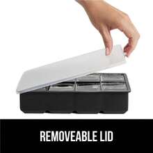 Slow Melting Large Silicone Ice Cube Tray For Freezer, Easy To Push 8 Giant Square Cubes, Use For Cocktails, Iced Coffee, Water Bottle, Frozen Puree, Kitchen Bar Essentials, 1 Pack, Black - trắng - Xem 9