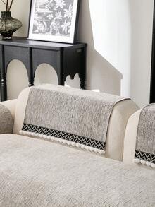 1pc Luxury Chenille Sofa Cushion Cover, Modern Minimalist Fashion Dust-Proof Anti-Slip Sofa Seat Pad, Washable, Suitable For Bedroom, Office, Living Room Combination, L-Shaped Sofa And 1/2/3/4 Seat Sofa, All Season - Beige - View 7