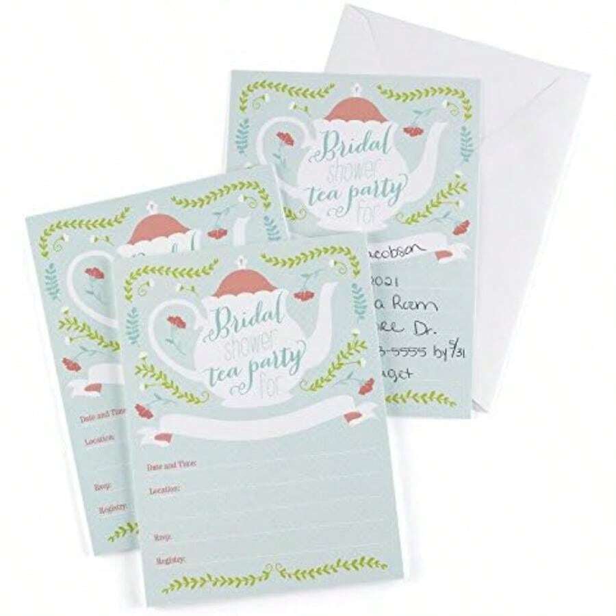 Hortense B. Hewitt Invitaciones de despedida de soltera, 11.1 x 15.2 cm, hora del té(invitaciones) - Multicolor - Ver 1