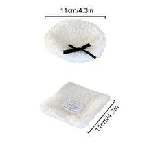 1pc Fashionable White Velvet Coaster, Small Heat-Resistant Coaster, Placemat, Cup & Utensil Drying Mat, Tabletop Decor & Protection Pad, Photography Background And Desk Decor - Multicolor - View 5