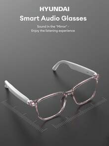 HYUNDAI HY-C8 AI Smart Glasses Bluetooth Earphones, Smart Translator For Cross-Language Communication, Voice Assistant, Real-Time Translation, Meeting Recording, Long Battery Life, Low Latency, Music, Call, Office, Business, Travel, Fashion Wireless Glasses Earphones Compatible With Smartphones - White - View 7