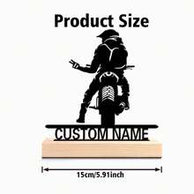 Fashion Personalized Custom Motorcycle Silhouette Custom Biker & Car & Halloween Pumpkin Metal Art With Wooden Base Tabletop Decoration Unique Personalized Gift For Men - Perfect For Home, Office, Cafe Decor - Ideal For Valentine's Day, Christmas, New Year, Thanksgiving Home Decor And Accessories Halloween Decorations Christmas Gifts, Souvenirs, Reusable, Adorable, High-Quality, Office Decor, Elegant Living - Black - View 37