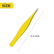 Honoson 1pc Tweezers, For Removing Ingrown Hair, Blackheads, Nose Hair, Facial Hair, Eyebrows And Debris (Yellow) - Yellow - View 3