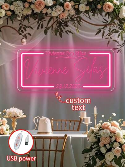 Neonverlichting op maat voor bruiloften, gepersonaliseerde neonverlichting voor Valentijnsdag, naamdecoraties, slaapkamerdecoratie, cadeaus voor pasgetrouwden, neonverlichting voor openingsceremonies, trouwachtergrond, gepersonaliseerde verlovingscadeaus, Valentijnsdagcadeaus