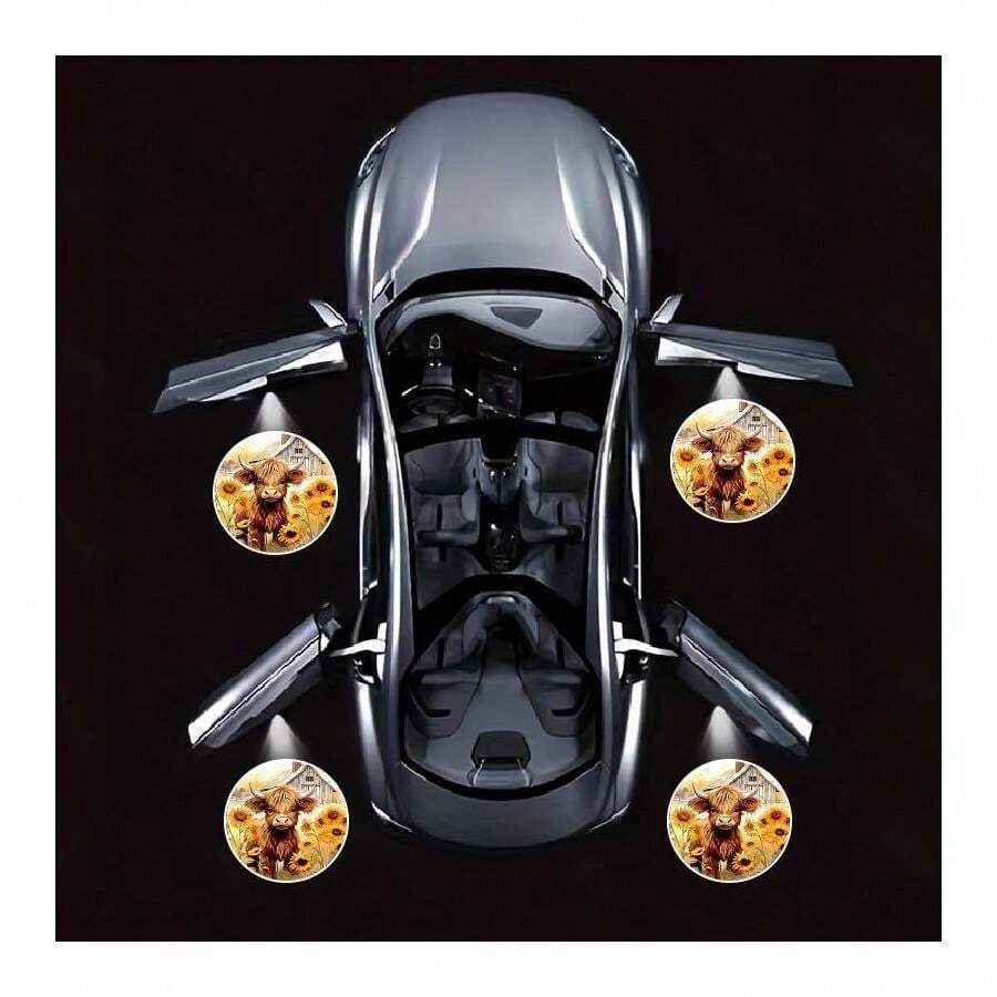 LMZLJZ 2PCS No Fade Car Door Lights,Skeleton Car Door Lights Logo Projector LED Shadow Welcome Lamp,Skeleton Accessories Arm Skull Finger Gifts,Suitable For All Vehicles Motorcycle - ColorZ - View 1