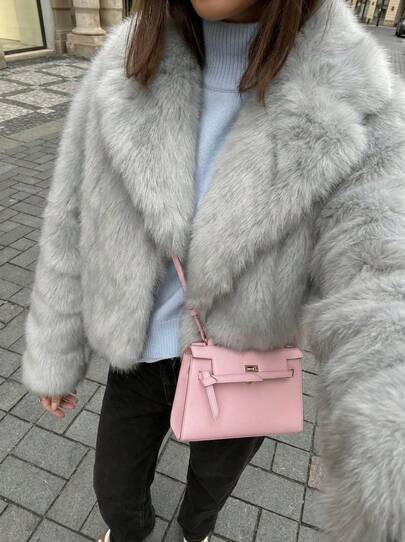 Buzzelle Christmas Women's Vintage High-End Faux Fur Short Jacket, Loose Version Fashion Women Tops, Autumn/Winter Winter