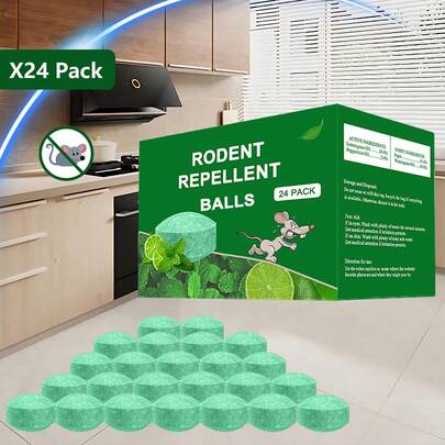 Mouse Rodent Repellent,  Peppermint Lemon Oil Mice Repellent For Squirrel Rats Spider Pests, Natural Deterrent For Kitchen, Warehouse, Car, Indoor, Outdoor,  For Pets And Family-24 Pack