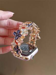 Chic Apple-Inspired Artistic Floral Doodle Stretch Bracelet With Freely Adjustable Sizing | Artistic & Playful Doodle Design, Compatible With Apple Watch Ultra/SE/Series 11/10/9/8/7/6/5/4/3/2/1 | Fits 38mm 40mm 41mm 42mm 44mm 45mm 46mm 49mm - 38/40/41mm (s10) 42mm - View 6