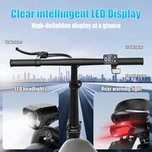Electric Bike For Adults Teens, Folding Ebike,Commuter City Foldable E Bike With 500W Motor And 48V 15Ah Battery, 20MPH Speed Pedals Assist,32 Mi Long Range, Dual Disc Brakes,14" Compact Electric Bicycle - 黑色 - 查看 5