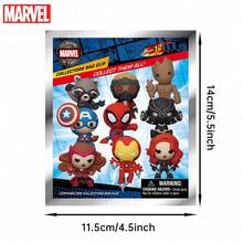 Monogram Marvel 漫威官方85周年纪念核心漫画系列3D盲盒钥匙扣，第12系列 - 随机角色，包括蜘蛛侠、钢铁侠、猩红女巫、格鲁特、星爵、火箭浣熊，可重复使用，可作为包夹，节日礼物，收藏人偶，追逐版包含幽灵蜘蛛、格温·史黛西、迈尔斯·莫拉莱斯 - 随机1个 - 寶藍色 - 查看 4