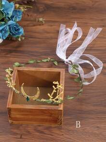 1件手工月亮仙子皇冠 - 森林仙子头饰，适合女性、女孩、文艺复兴时期、万圣节服装、摄影 - 彩色 - 查看 16