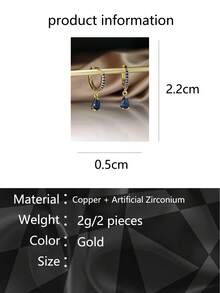 Water Drop Decor Drop Earrings - Royal Blue - View 7
