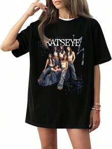 Katseye Beautiful Chaos Shirt Merch Gabriela Tee Music Tshirt Concert Streetwear, S-5XL - màu đen - Xem 6
