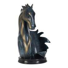 SanBouSi 1PCS Modern Wine Bottle Holder Resin Horse Statue Wine Rack Wine Storage Display Rack - Blue and Gold - View 5