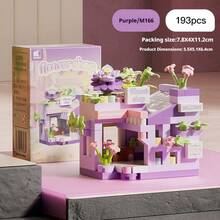 Micro Particle Flower Shop Street Scene Building Blocks Children's Educational Toy Garden Decor Birthday Gift Educational Cute Cartoon DIY Fun - Multicolor - View 7