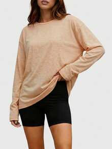 Speed mate 2026 New Women Loose Long Sleeve T-Shirt, Basic Round Neck Tee, Casual Sports Y2K Style Clothing For Autumn