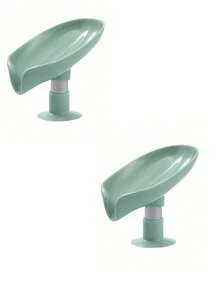 Leaf-Shaped Soap Dish, Draining Soap Holder, Bathroom Accessories, Suction Cup Soap Dish, Bathroom Soap Box, Leaf-Shaped Soap Dish, Draining Rack, No Drilling Bathroom Accessories With Suction Cup, Anti-Slip Soap Tray - Multicolor - View 10