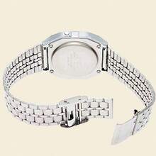 Casio 卡西欧男士经典复古运动腕表 A159WA-N1，黑色表盘，不锈钢表带，日期显示，休闲配饰，男士礼物 - 黑色 - 查看 10