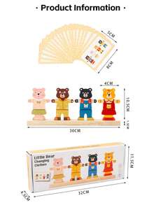 Montessori Children's Animal Dress-Up Role Play Matching Puzzle Stacking Building Blocks Early Education Kindergarten Intelligent Toys - Multicolor - View 12