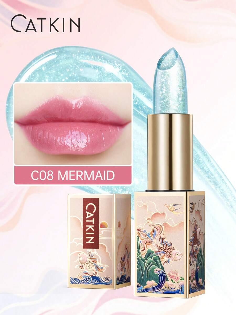 CATKIN 变色润唇膏，超级保湿天然润唇霜，富含维生素E，滋养干裂双唇 C08 美人鱼