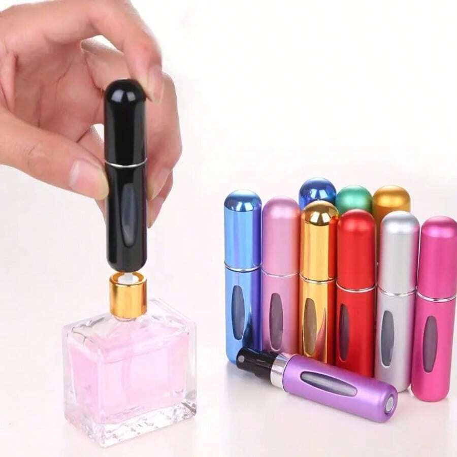 One Pack Of 5ml Refillable Perfume Atomizer Travel Suit, Portable Mini Pocket Perfume Atomizer, Suitable For Travel Accessories, Tin Can Storage Box And Bottle Body, Mini Refillable Portable Travel Spray (Christmas Gift) - 彩色 - 查看 1