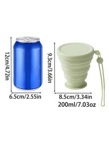 1個 200ml 7.03oz 矽膠可折疊旅行杯，附蓋矽膠折疊露營杯，旅行矽膠折疊杯，伸縮杯，可重複使用可伸縮便攜飲水杯，便攜飲水杯，戶外杯，運動杯，矽膠折疊杯 - 彩色 - 查看 8