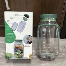 1pc Saladkind Salad Pod, Plastic Leak-Proof A Jar Glass, Dish Plate Pallet Tableware, Portable Salad Container For Kitchen Office Outdoor Meal Prep - Green - View 6