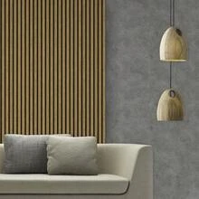 Adhesive Wallpaper With Ribbed Pattern, Natural Oak Wood, Thin Strips - Multicolored 6 - View 4