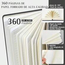 Cuaderno A5,Cuaderno Rayado,Cuaderno con Cierre Magnético, Cada Cuaderno Viene con 180 Hojas/360 Páginas,Piel Sintética Lisa,Apto Para Estudio,Trabajo,Regalo - negro - Ver 3