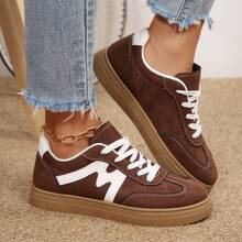 Retro Fashion Women Thick Sole Casual New Leopard Print Flat Sneakers - Brown - View 10