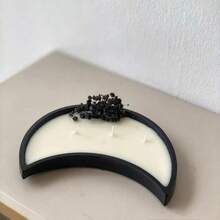 1个月牙形粘土硅胶杯垫模具，DIY水晶环氧树脂镜面杯垫，珠宝展示架/烛台 - 白色 - 查看 3