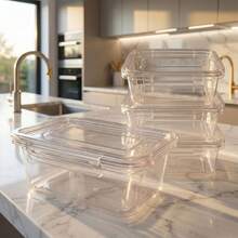 Kit Of 12 To 5 Premium Fitness Meal Prep Containers, 800ml – Airtight, Modern Design And High Seal, Microwave And Freezer - 透明 - 12 - 查看 5