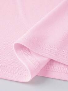 Womens Off The Shoulder Tops Casual Slim Fit Stylish Solid Color Long Sleeve T-Shirt For Fall - Pink - View 5